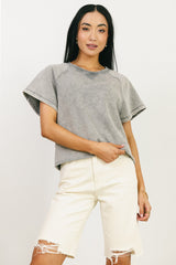 Sierra Cap Sleeve Top in Grey - FINAL SALE