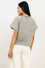 Sierra Cap Sleeve Top in Grey - FINAL SALE