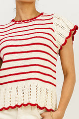 Georgie Striped Sweater in Red - FINAL SALE