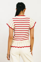 Georgie Striped Sweater in Red - FINAL SALE