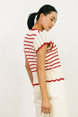 Georgie Striped Sweater in Red - FINAL SALE