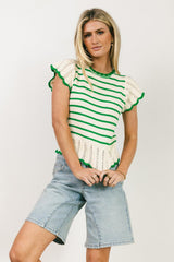 Georgie Striped Sweater in Green - FINAL SALE