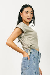 Sidney Ruched Top in Olive - FINAL SALE