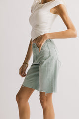 Marlene Denim Shorts in Seafoam - FINAL SALE