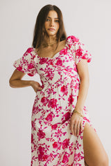Mellanie Floral Maxi Dress in Fuchsia - FINAL SALE