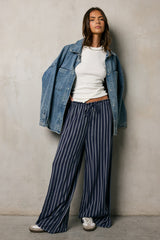 Ronan Striped Pants in Navy - FINAL SALE