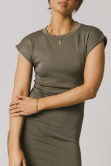 Lauren Tee Shirt Mini Dress in Olive - FINAL SALE
