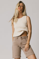 Riley Ribbed Top in Cream - FINAL SALE