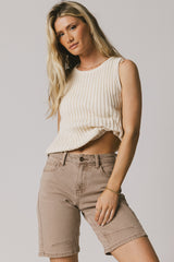 Riley Ribbed Top in Cream - FINAL SALE