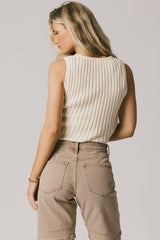 Riley Ribbed Top in Cream - FINAL SALE