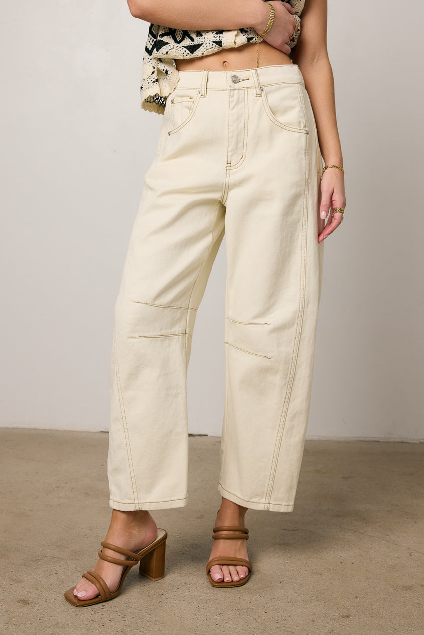 Lisette Barrel Jeans in Cream - FINAL SALE