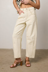 Lisette Barrel Jeans in Cream - FINAL SALE