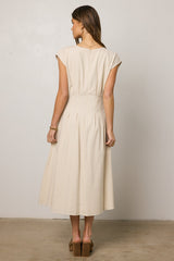 Isla Midi Dress in Oatmeal - FINAL SALE