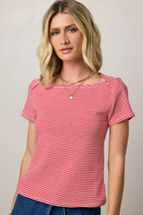 Favor Striped Tee in Red - FINAL SALE