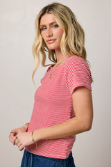 Favor Striped Tee in Red - FINAL SALE