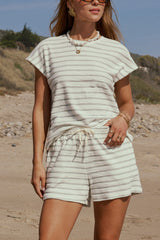 Jessie Striped Shorts in Sage - FINAL SALE