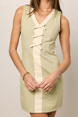 Jaclyn Fitted Mini Dress in Sage - FINAL SALE
