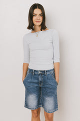 Corrie Knit Top in Blue - FINAL SALE