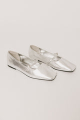 Adele Silver Ballet Flats - FINAL SALE
