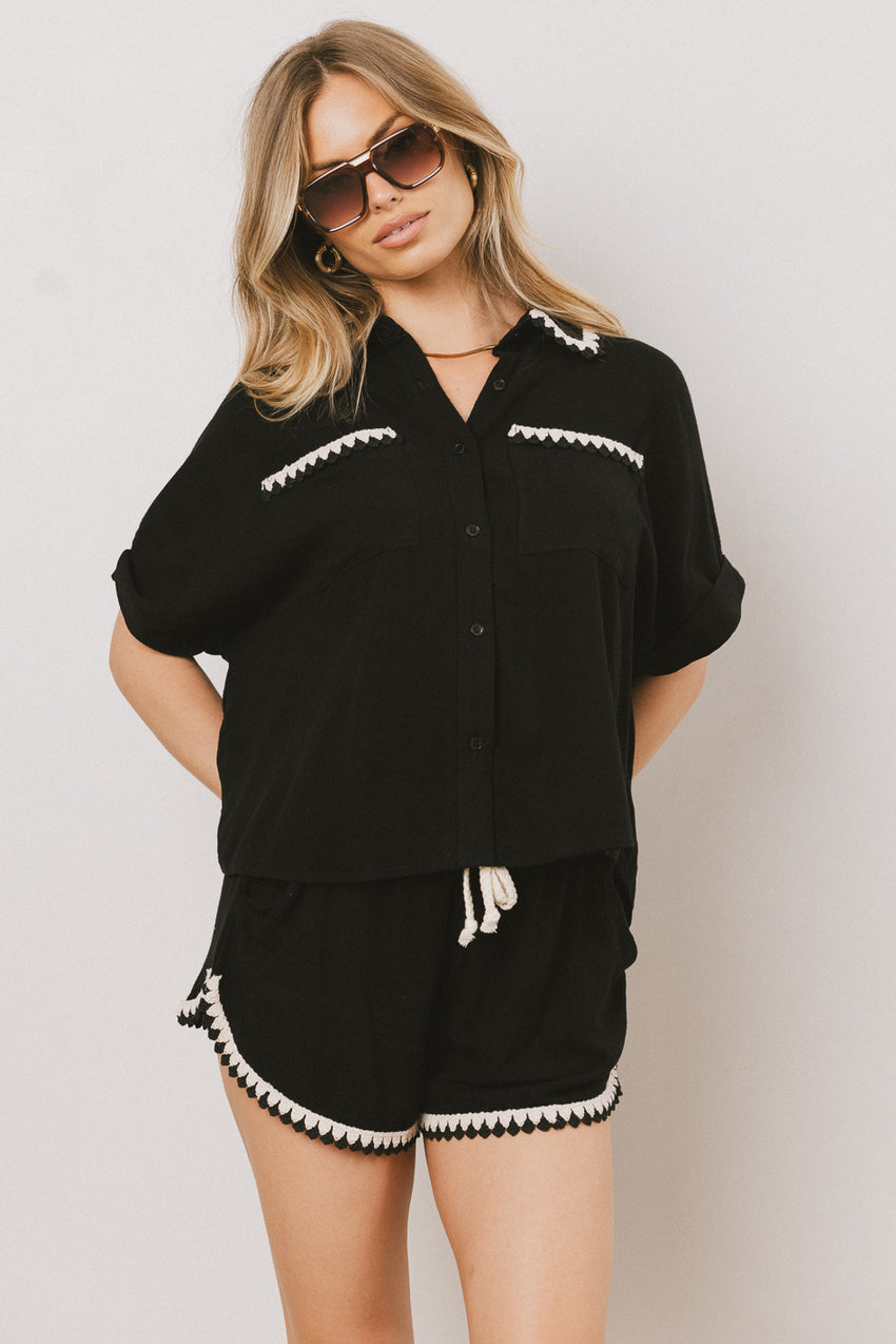 Kiana Embroidered Button Up - FINAL SALE