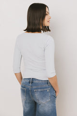 Corrie Knit Top in Blue - FINAL SALE