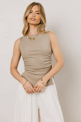 Collins Ribbed Top in Taupe - FINAL SALE