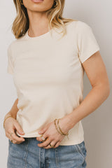 Mckenna T-Shirt in Cream - FINAL SALE