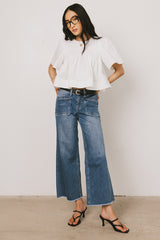 Isha Pleated Top in White - FINAL SALE