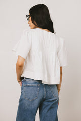 Isha Pleated Top in White - FINAL SALE