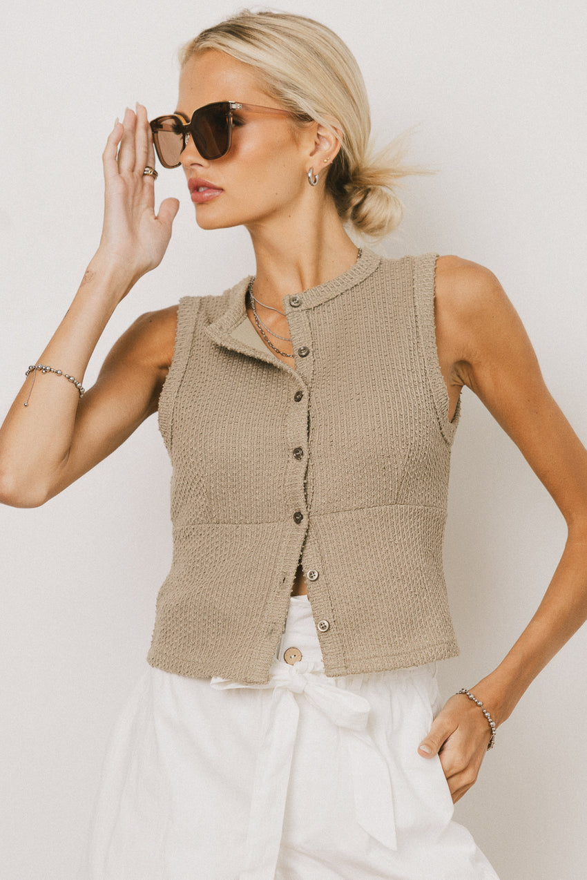 Griffin Knit Tank Top in Sage - FINAL SALE