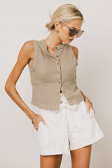 Griffin Knit Tank Top in Sage - FINAL SALE