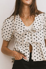 Nova Polka Dot Peplum Top - FINAL SALE
