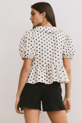Nova Polka Dot Peplum Top - FINAL SALE