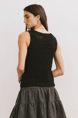 Jean Cardigan Vest in Black - FINAL SALE