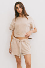 Willa Knit Shorts in Taupe - FINAL SALE