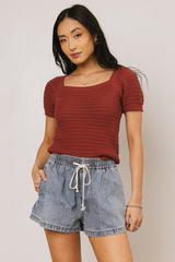 Lewis Knit Sweater in Marsala - FINAL SALE