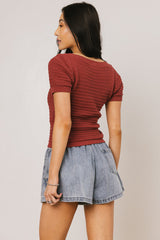Lewis Knit Sweater in Marsala - FINAL SALE