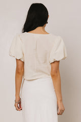 Sylas Embroidered Blouse in Ivory - FINAL SALE