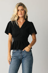 Neo Embroidered Blouse in Black - FINAL SALE
