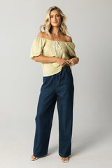 Anora Blouse in Green - FINAL SALE