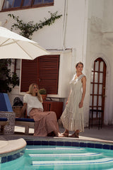 Miya Collared Midi Dress in Natural - FINAL SALE