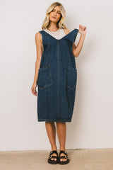 Camry Overall Dress in Dark Wash - FINAL SALE