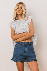 Leia Blouse in Blue - FINAL SALE