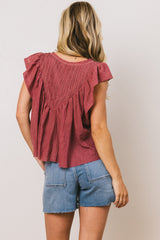 Leia Blouse in Berry - FINAL SALE