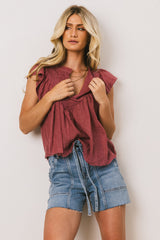 Leia Blouse in Berry - FINAL SALE