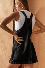Koa Denim Mini Dress in Black - FINAL SALE