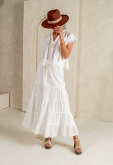 Mira Maxi Skirt in White - FINAL SALE