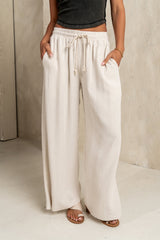 Nico Wide Leg Pants in Oatmeal - FINAL SALE