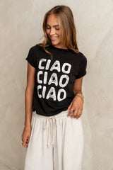 Ciao Graphic Tee in Black - FINAL SALE