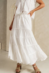 Mira Maxi Skirt in White - FINAL SALE
